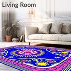 Bright Floral Mandala Pattern Rug