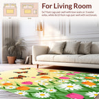 Whimsical Monarch Butterflies Flowers Rug