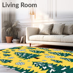 Whimsical Evergreen Snowfall Pattern Rug
