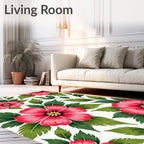 Tropical Hibiscus Flower Floral Pattern Design Rug