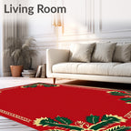 Festive Floral Corner Border Rug