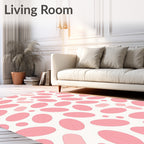 Pink Bean Shape Pattern Rug