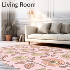 Rose Garden Pastel Floral Print Rug