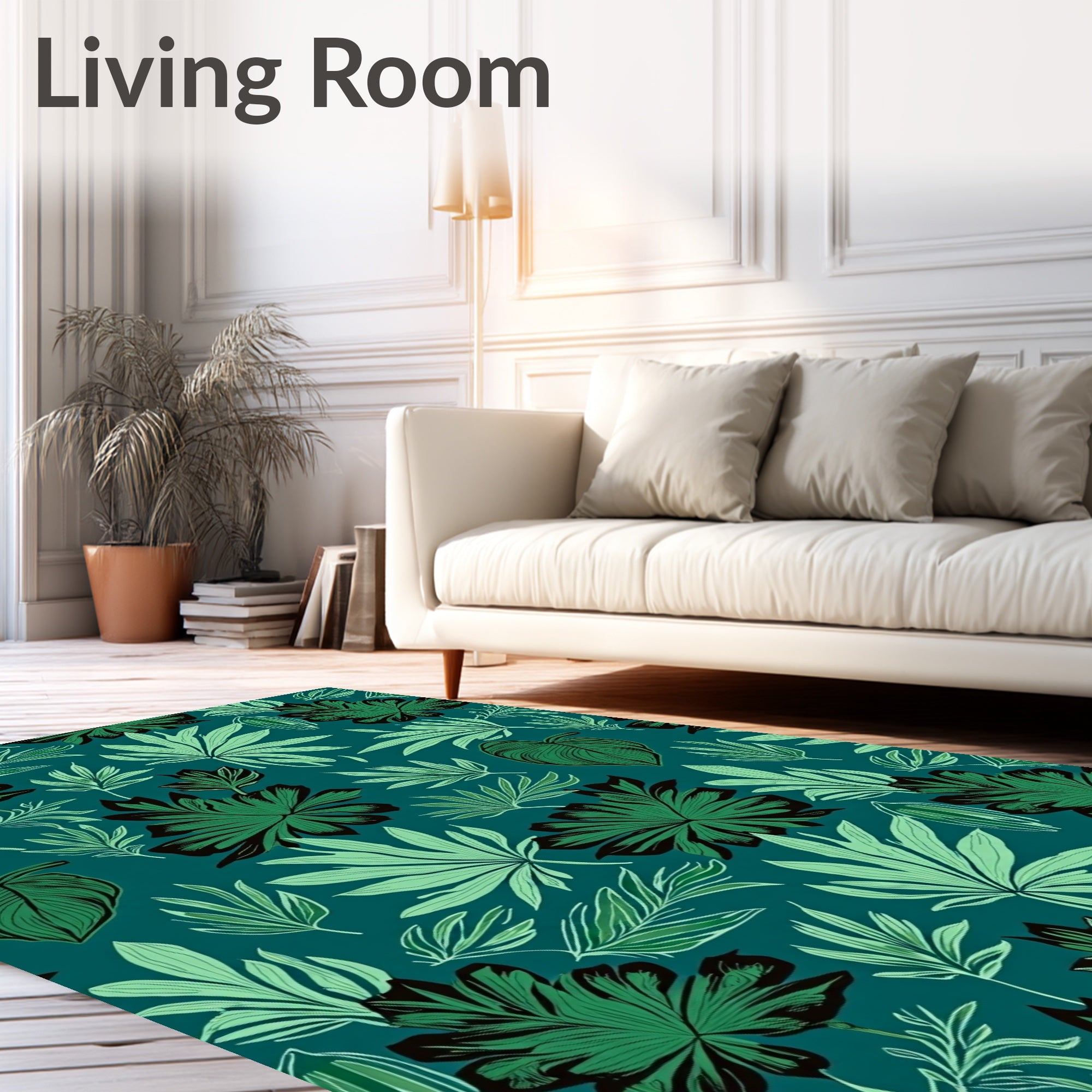 Tropical Leaf Pattern Rug