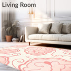 Retro Pink Cloud Pattern Rug