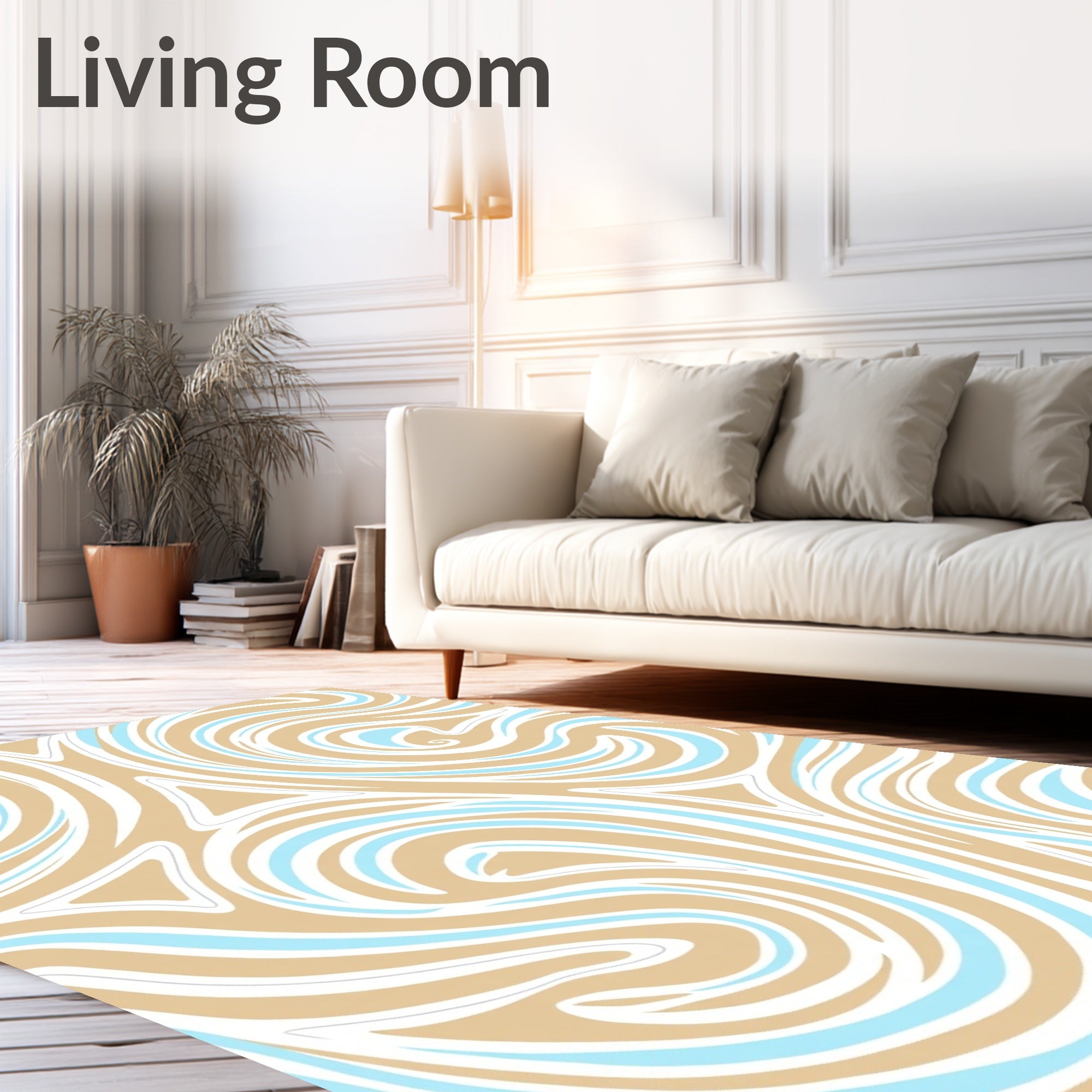 Abstract Swirl Pattern Design Rug