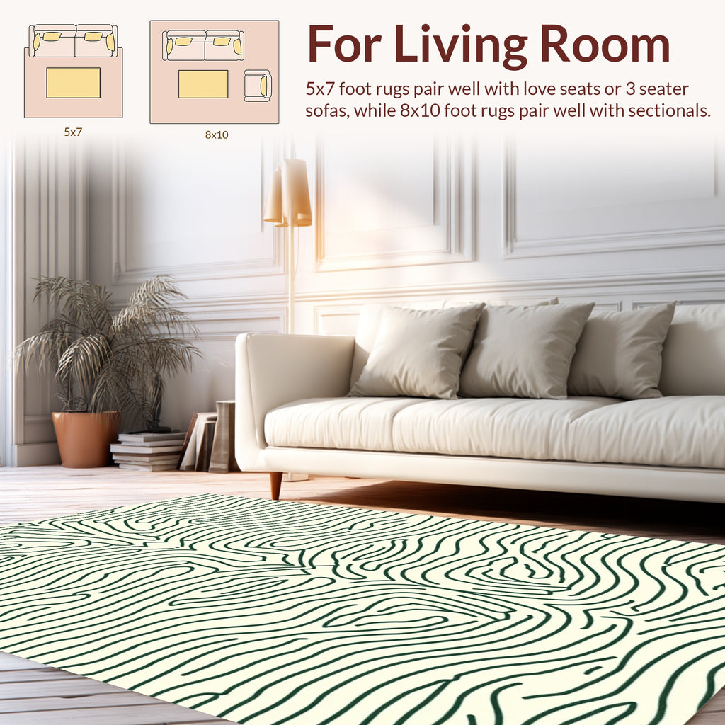 Organic Wavy Line Pattern Rug