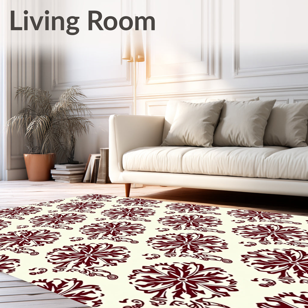 Elegant Floral Medallion Pattern Rug