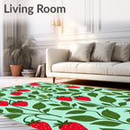 Farmhouse Strawberry Vine Pattern Rug