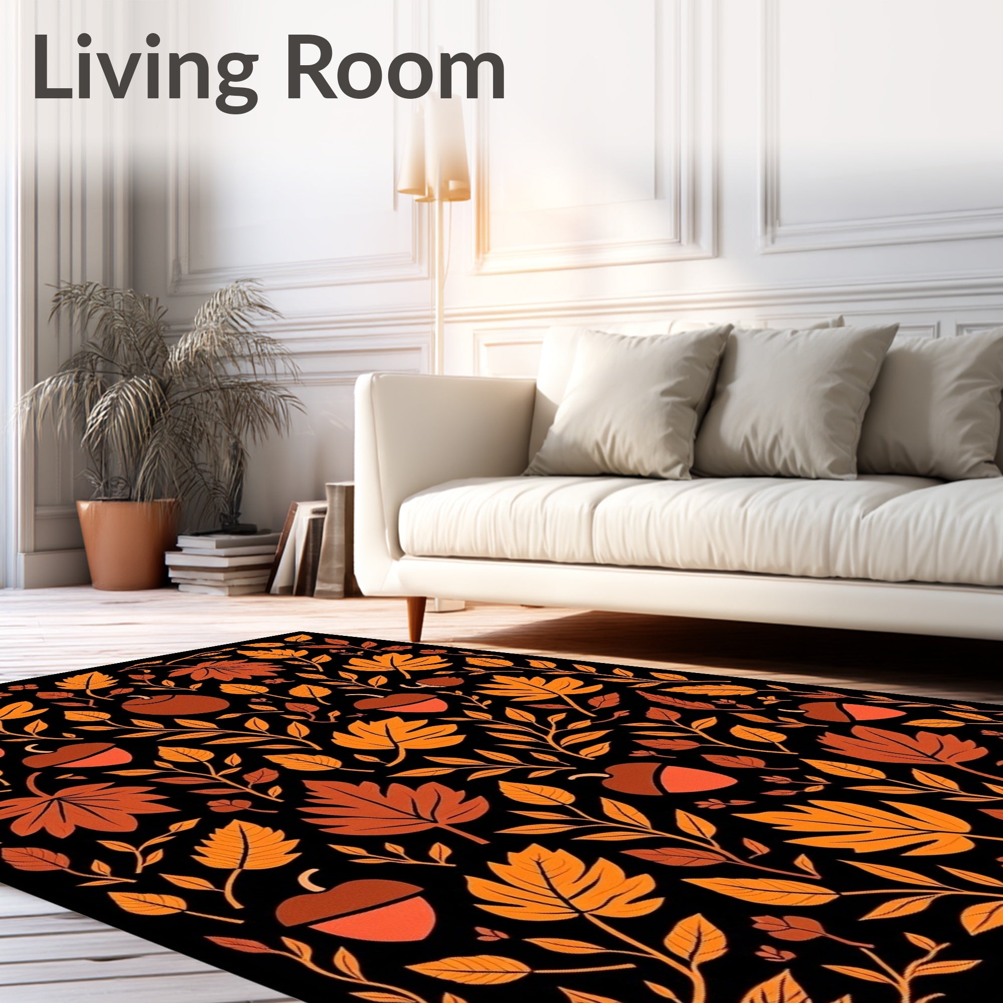 Autumn Leaf and Acorn Pattern Rug