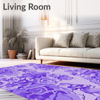 Purple Floral Abstract Pattern Rug