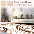 Brown Tan Swish Abstract Design Rug
