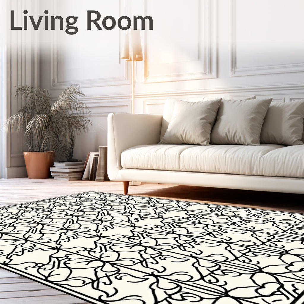 Art Nouveau Inspired Bunny Pattern Rug