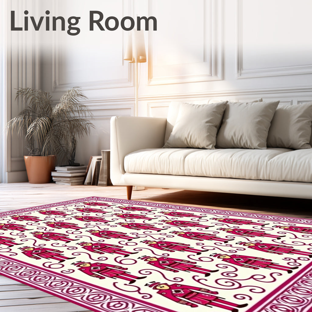 Red Guard Repeating Pattern Rug