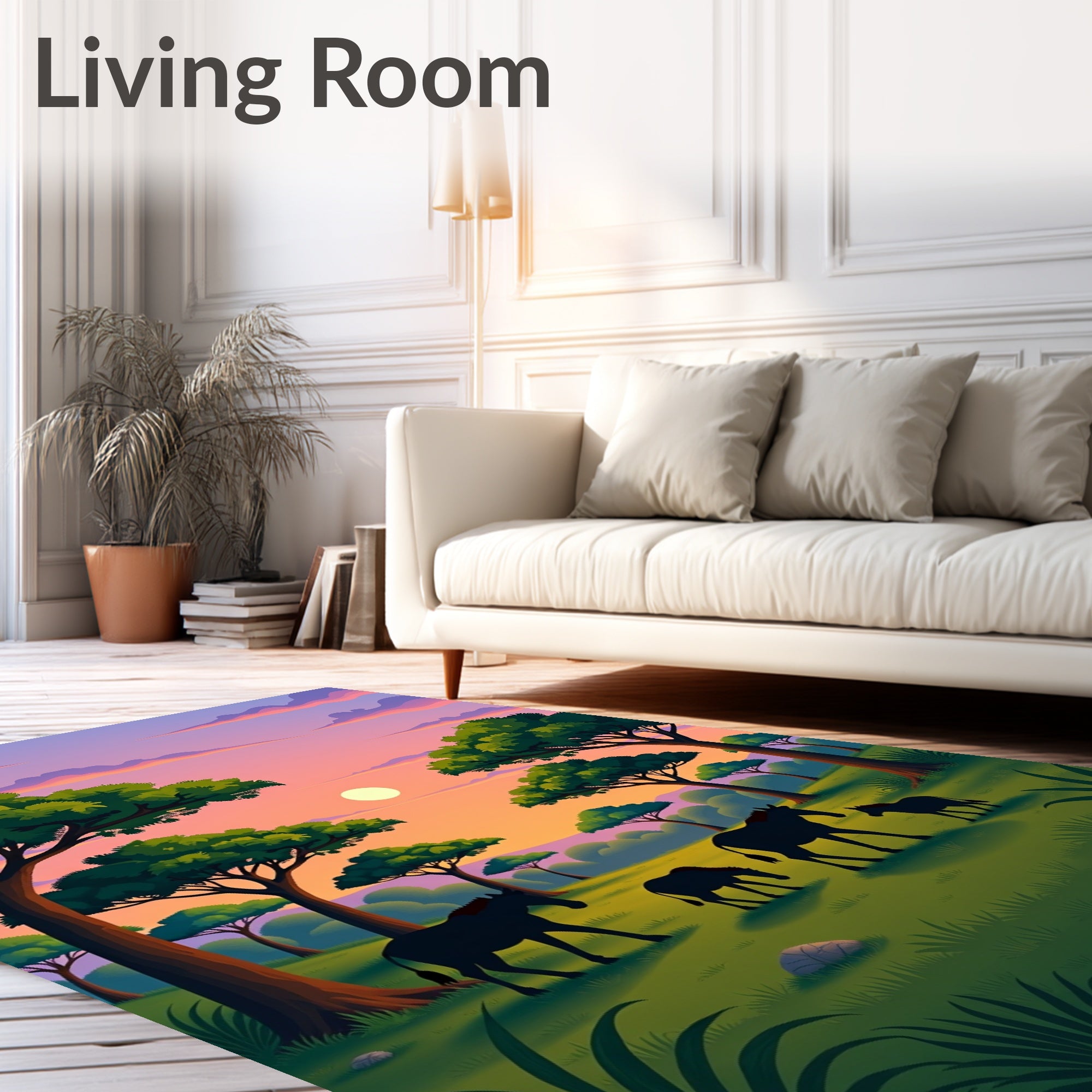 Savannah Sunset Zebra Family Design Rug
