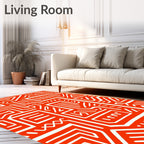 Bold Labyrinth Geometric Abstract Design Rug