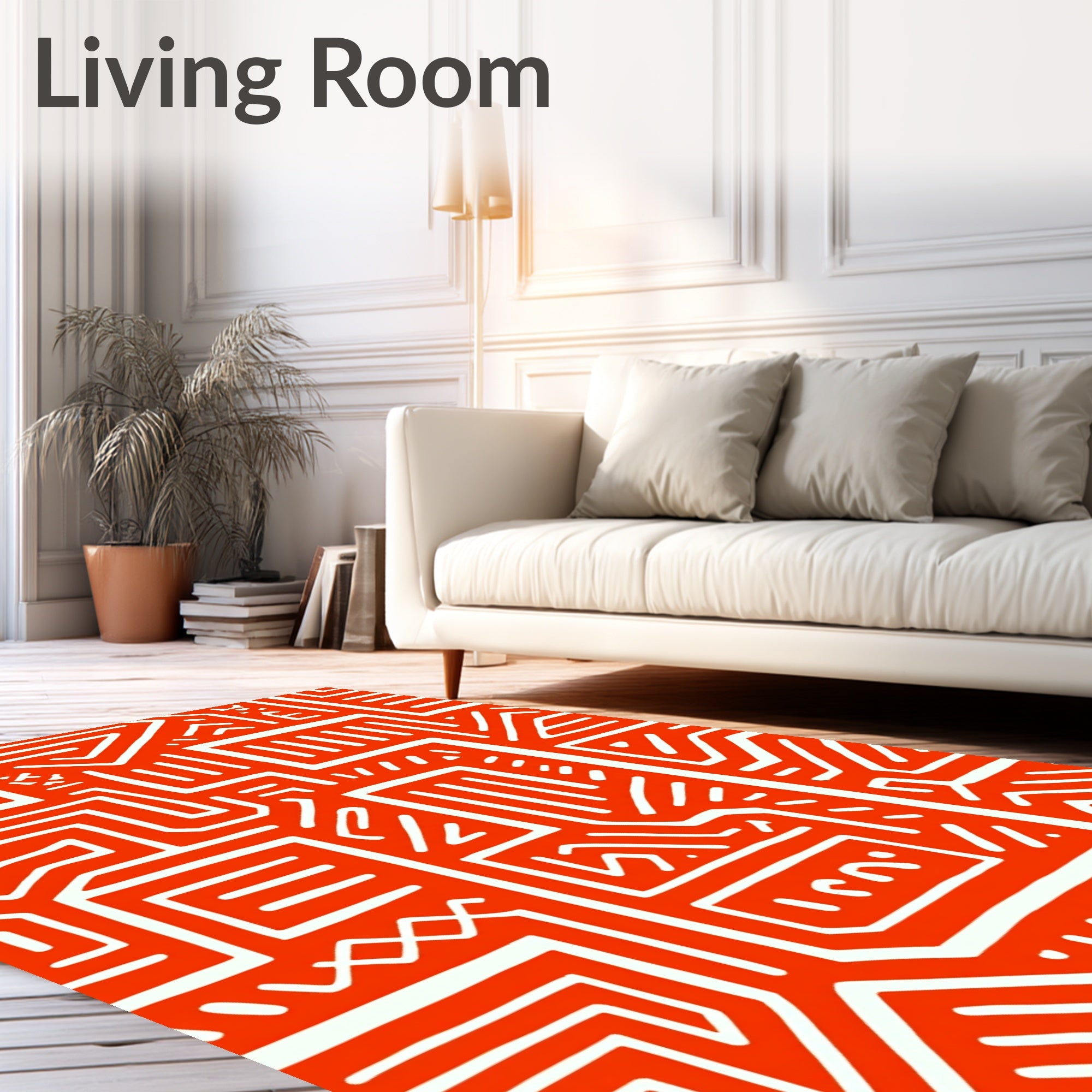 Bold Labyrinth Geometric Abstract Design Rug