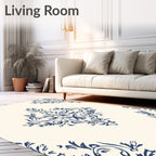 Ornate Floral Damask Design Rug