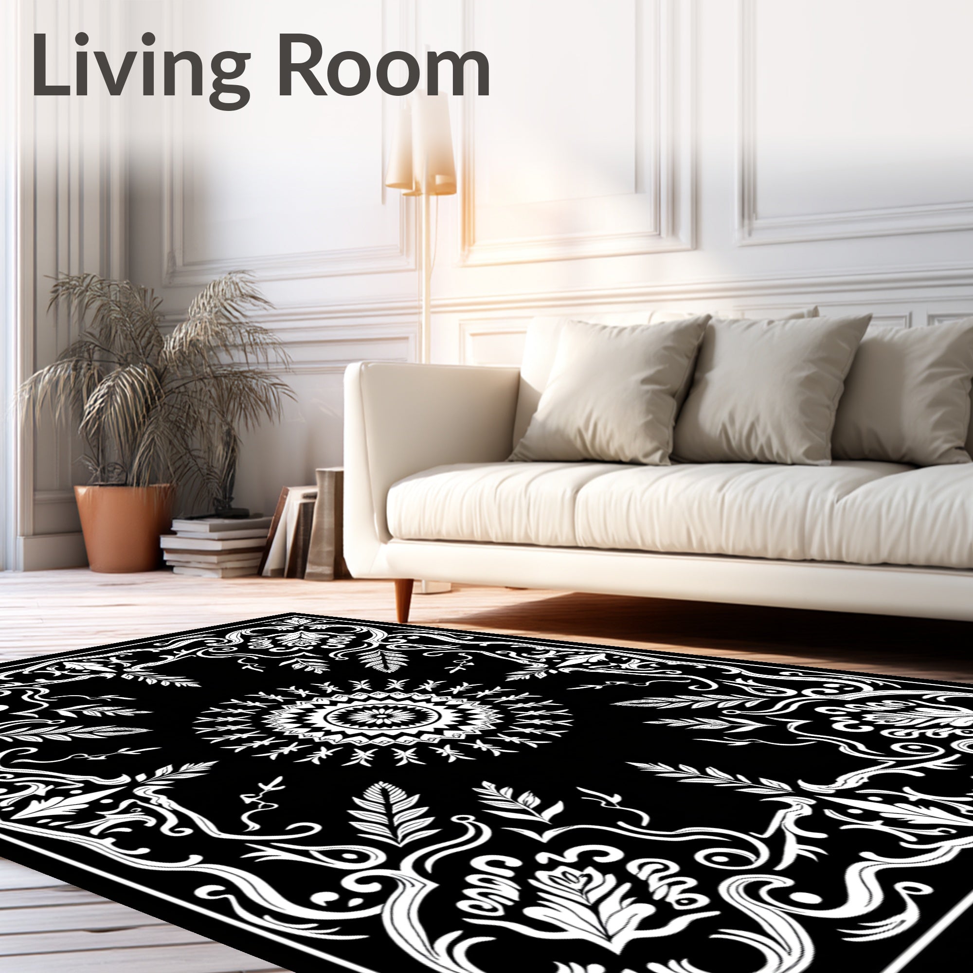 Intricate Floral Mandala Design Rug