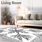 Ornate Floral Symmetry Design Rug