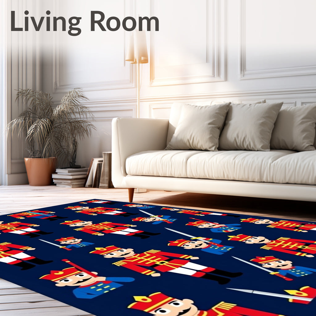 Red Soldier With Sword Collage Rug