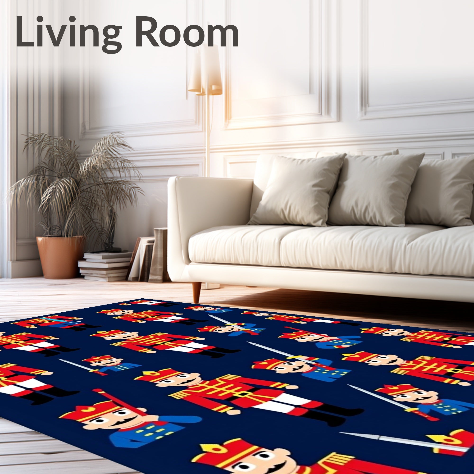 Red Soldier With Sword Collage Rug