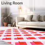 Geometric Heart Patterned Rug
