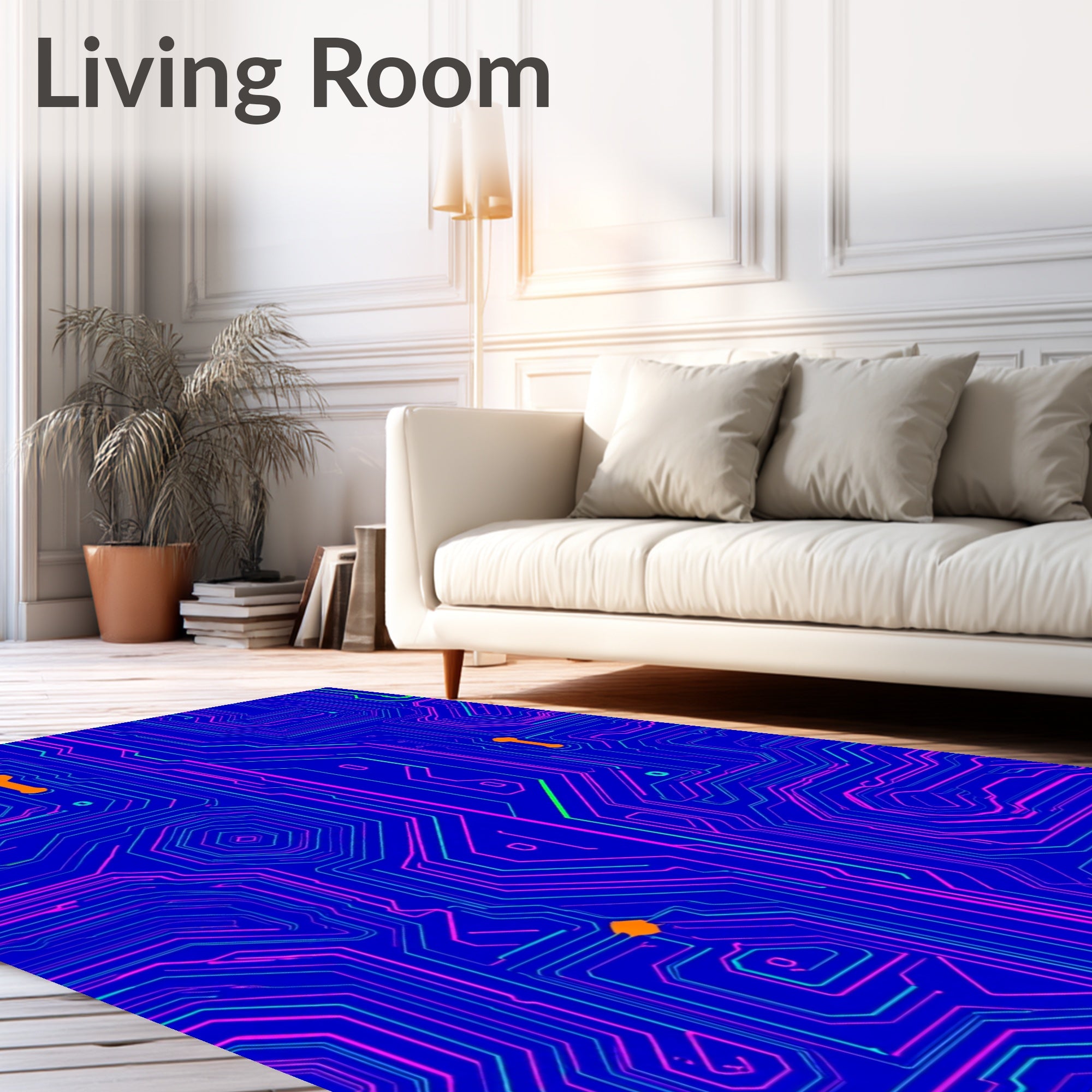Abstract Circuit Board Patterned Rug