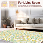 Elegant Scrollwork Nature Pattern Rug