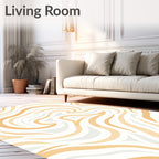 Abstract Swirl Warm Tones Design Rug