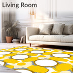 Sunny Yellow Geometric Pattern Rug