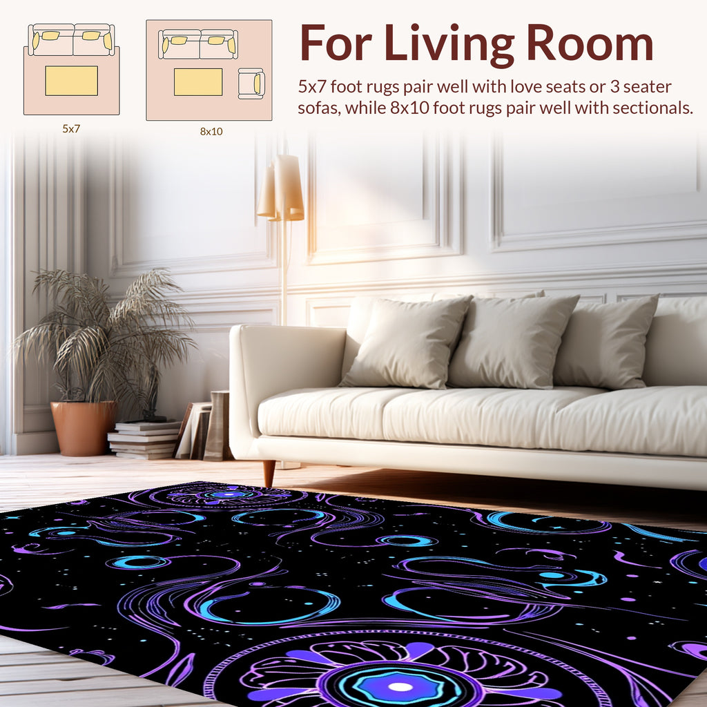Cosmic Swirl Abstract Pattern Rug