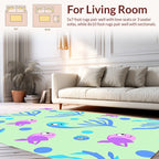 Whimsical Fish and Coral Pattern Rug