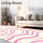 Pink Swirl Pattern Wave Design Rug
