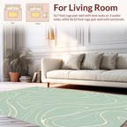 Abstract Swirl Light Green Pattern Rug