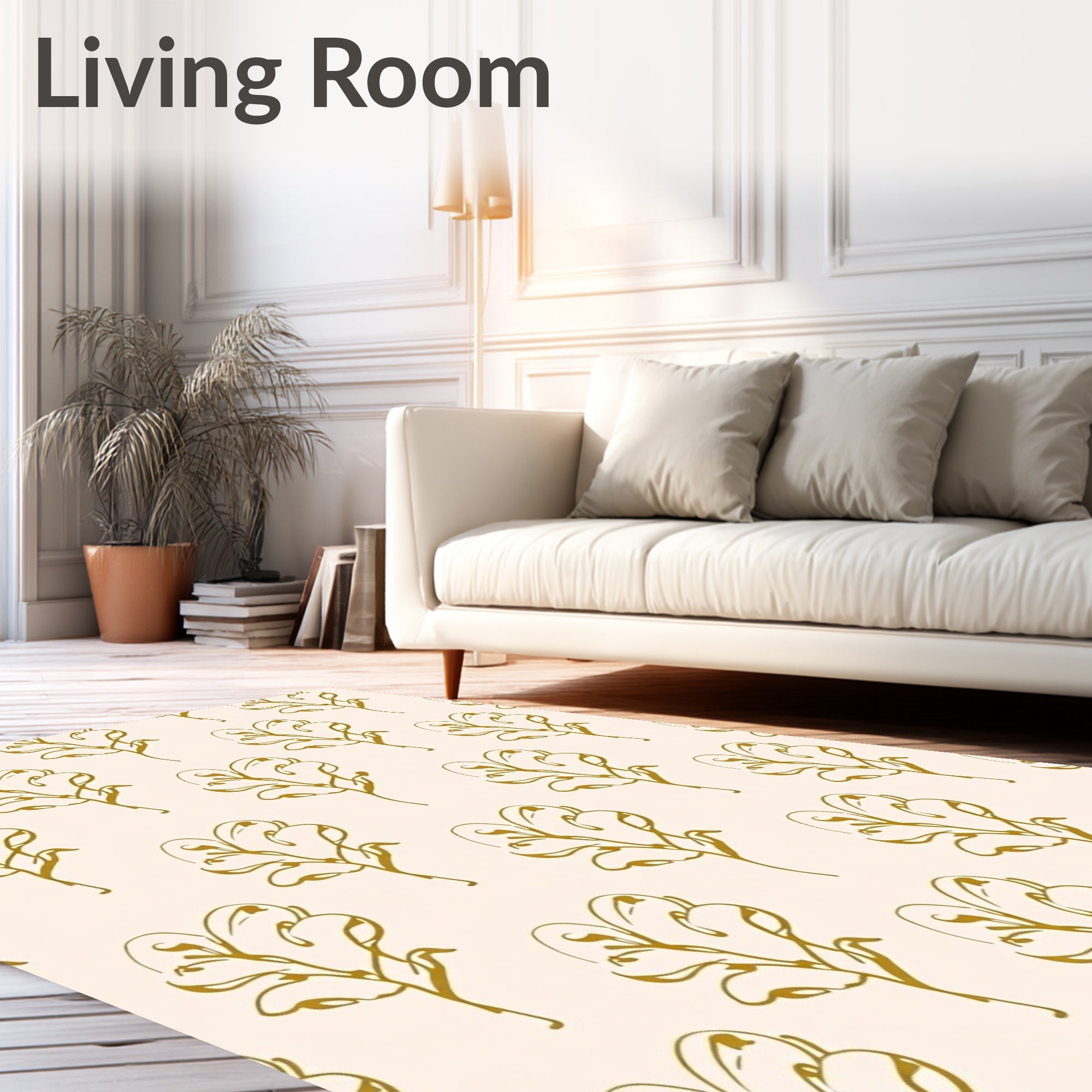 Minimalist Leaf Pattern Design Rug