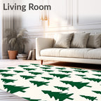 Forest Green Pine Trees Repeating Pattern Rug