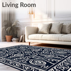 Ornate Swirls and Scrolls Pattern Rug