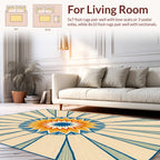 Radiant Sunburst Geometric Pattern Rug