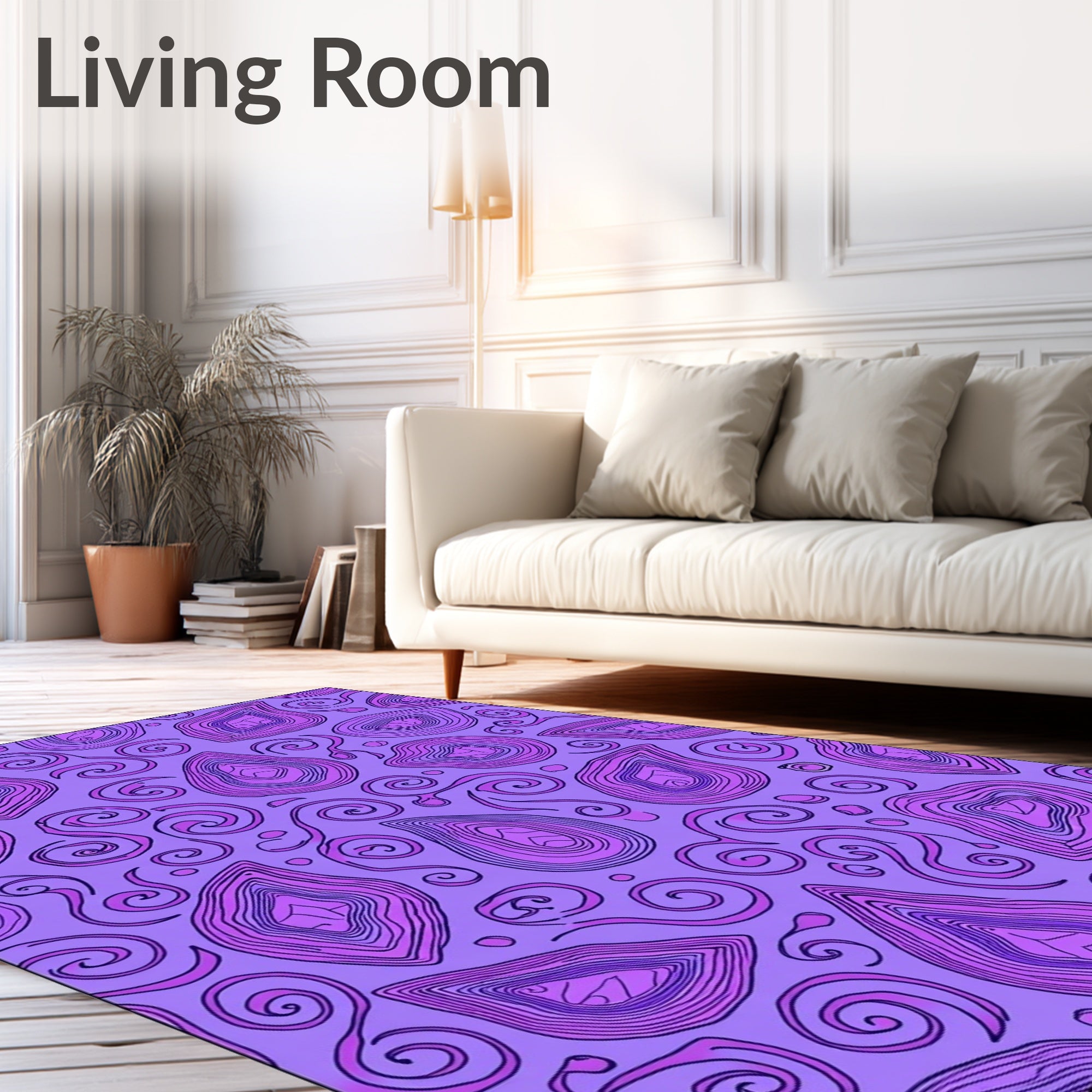 Purple Swirl Geode Pattern Rug