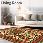 Ornate Floral Medallion Pattern Rug