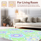 Pastel Floral Patterned Psychedelic Rug