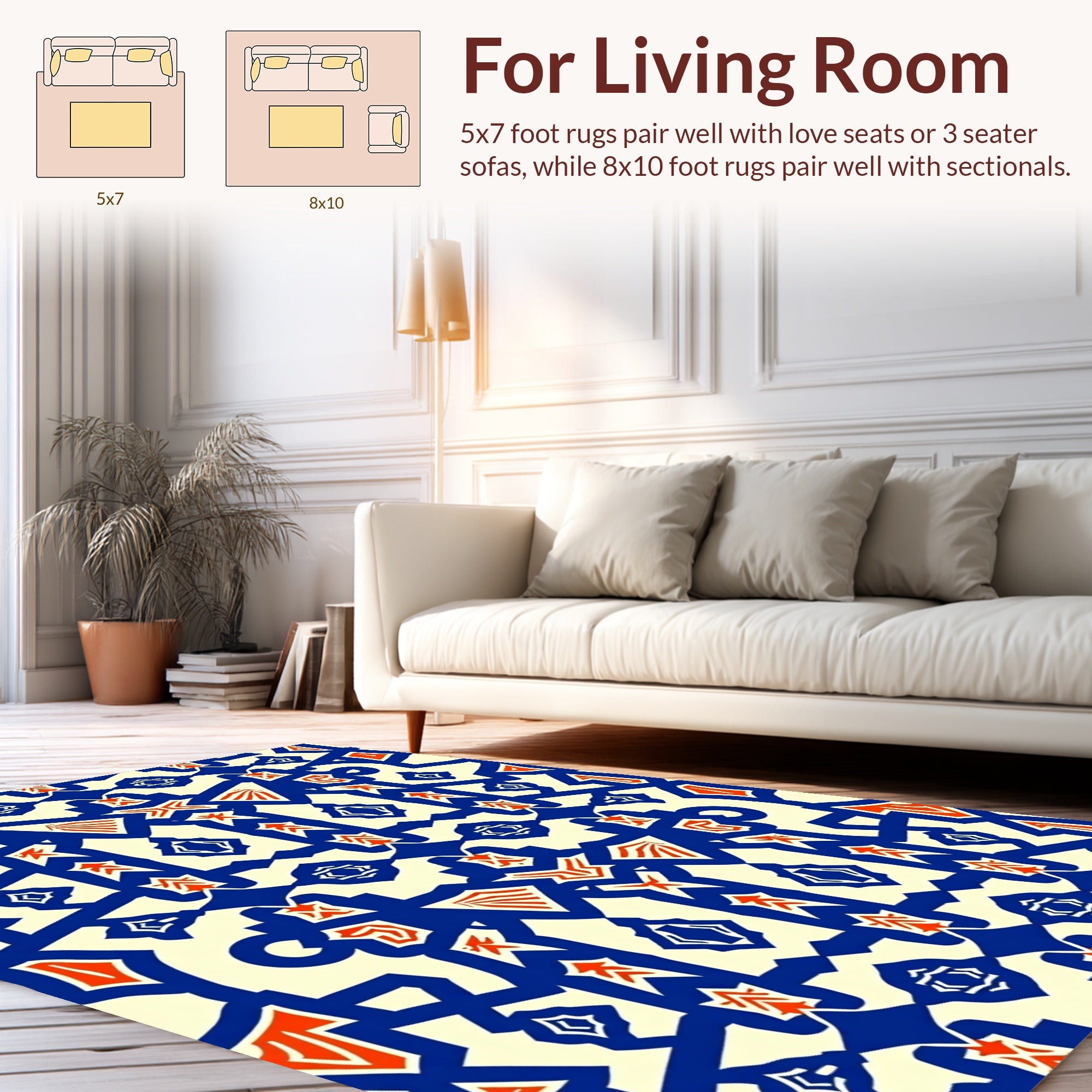 Bold Geometric Tribal Pattern Rug
