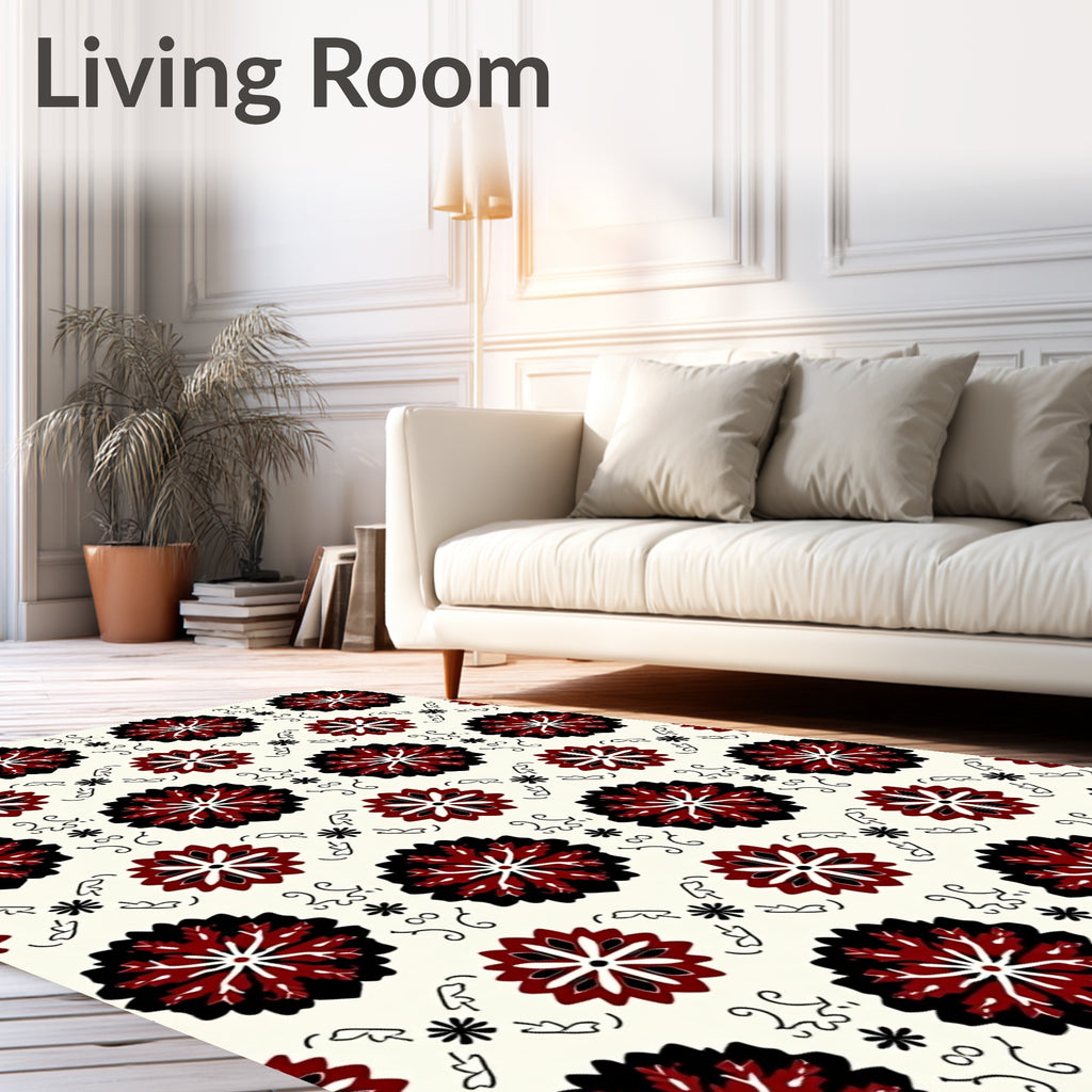 Bold Floral Patterned Contemporary Rug