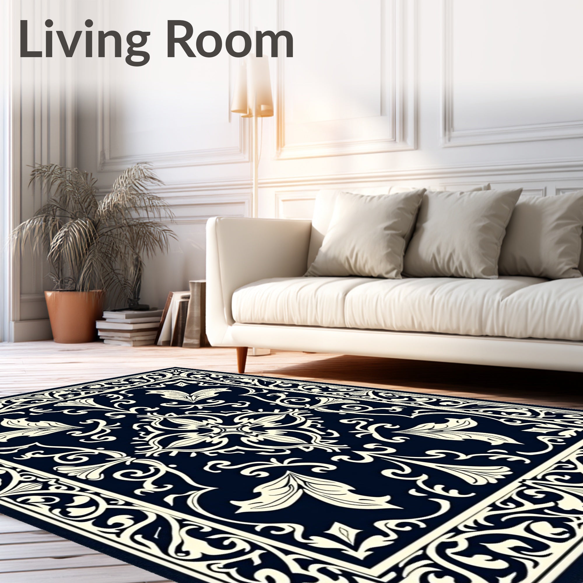 Classic Floral Vine Intricate Design Rug