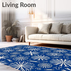 White Starburst Pattern With Swirls Rug