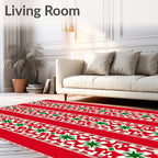 Vertical Striped Starburst Pattern Rug