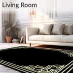 Modern Geometric Accent Frame Rug