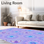 Floral Butterfly Pattern Gentle Petals Rug