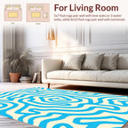 Abstract Blue Swirls Lines Rug